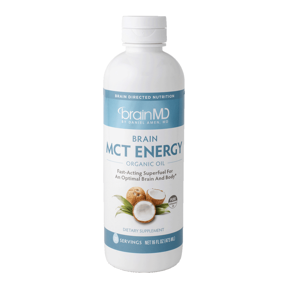 Brain MCT Energy organic oil for optimal brain and body energy support.