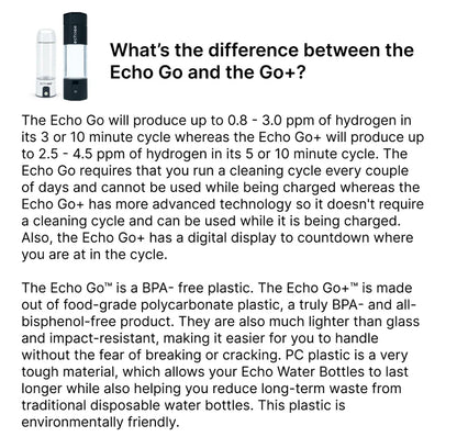 Echo Go+ Hydrogen Water Bottle