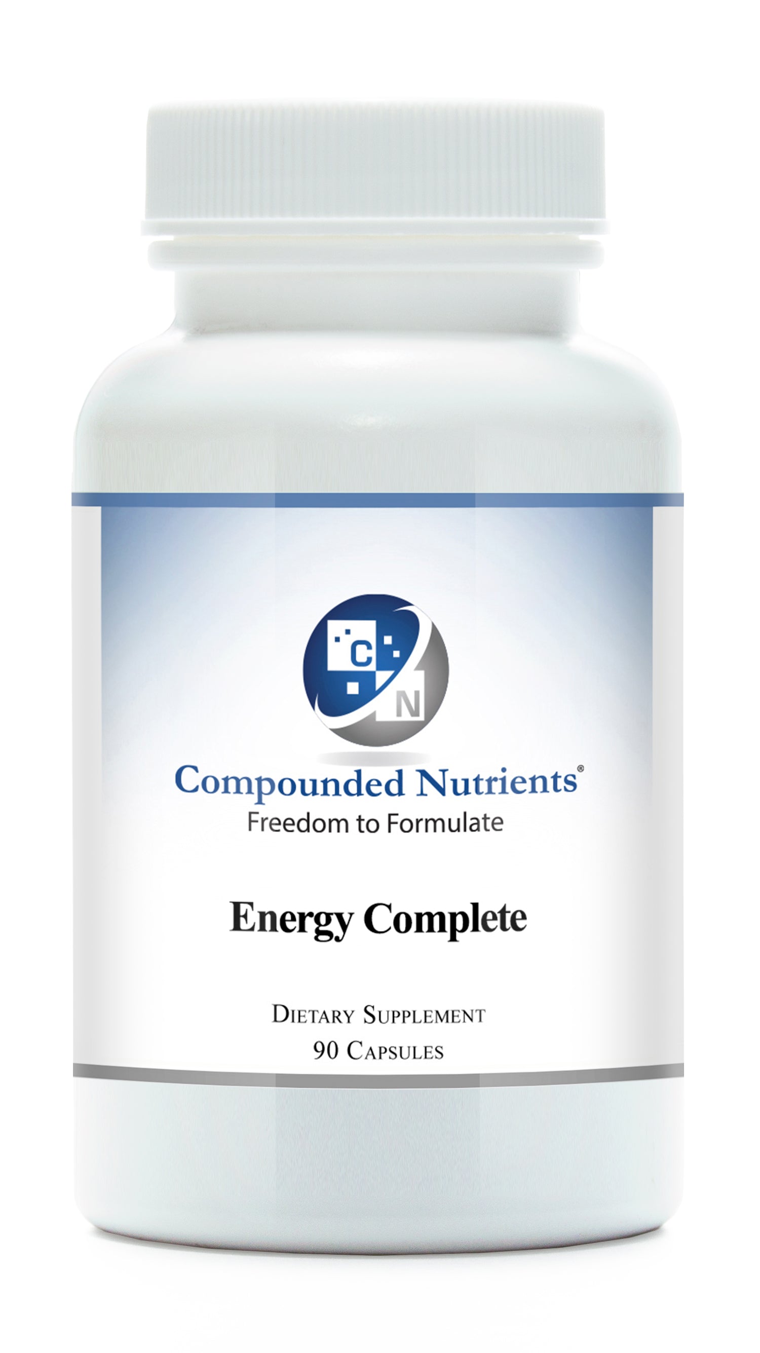 Energy Complete multivitamin for energy dietary supplement in a bottle with 90 capsules.